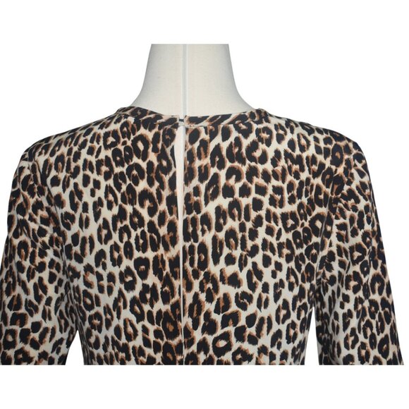 Equipment Femme Aubrey Silk Animal Leopard Print Shift Tunic Dress Pockets S - Picture 5 of 10